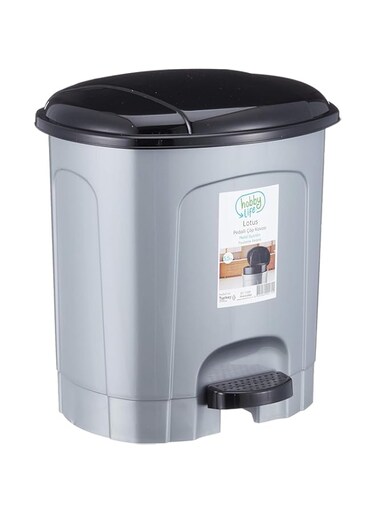 FITTO 5L Pedal Trash Bin with Removable Inner Bucket &ndash; Compact Plastic Waste Bin for Kitchen, Bathroom, and Office &ndash; Hands-Free Pedal Design for Easy Use and Disposal