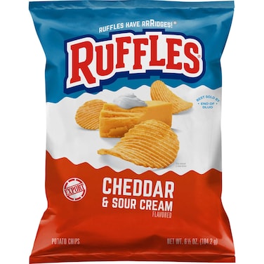Ruffles Cheddar and Sour Cream Flavoured Potato Chips, 184.2g