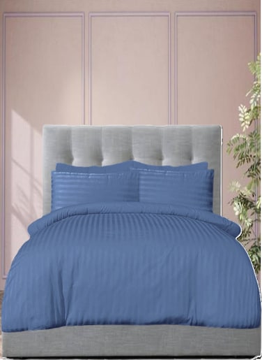 6 Pieces King Size Duvet Cover Set - Includes 1 Duvet Cover (220x240cm), 1 Fitted Sheet (180x200+30cm), 4 Pillow Cases