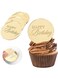 Gold Mirror Acrylic Cupcake Toppers Disc Happy Birthday Cake Decoration Circle Round Shape DIY Party Supplies