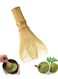 Matcha Whisk Chasen Brush Tools for Matcha Green Tea Powder, Reusable Powder Whisk with Whisk Holder Tea Ceremony, Yellow
