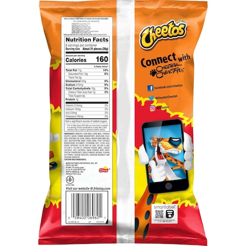 Cheetos Crunchy Flamin&#39; Hot Chips, 227g