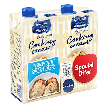 Almarai Chef's Choice UHT Full Fat Cooking Cream, 500ml Pack of 2