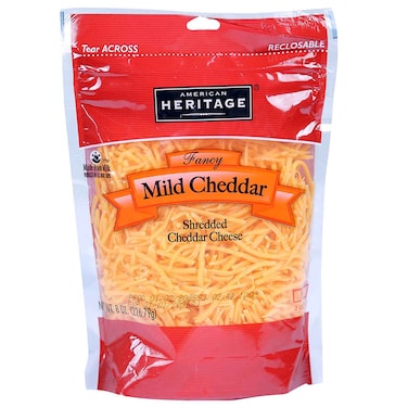 American Heritage Fancy Shredded Mild Cheddar Cheese, 227g