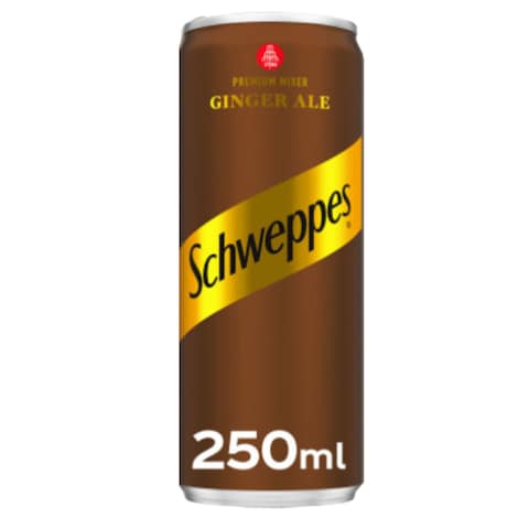 Schweppes Ginger Ale Carbonated Drink Can 250ml Pack of 6