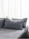 2Pcs Solid Color Washed Cotton Pillowcase Classic and Timeless, Pure Color Simple Pillowcase, with Any Bed is Brilliant 48*74cm Grey