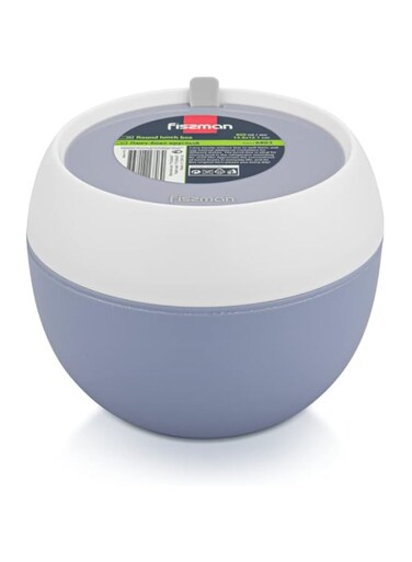 Fissman Round Lunch Box Deep Container, Sealed Lid with Silicone Vapor Release, Top Sealed Lid Plate with A Silicone Tongue for Easy Opening for Healthy On-the-Go Meal&amp;Snack Packing
