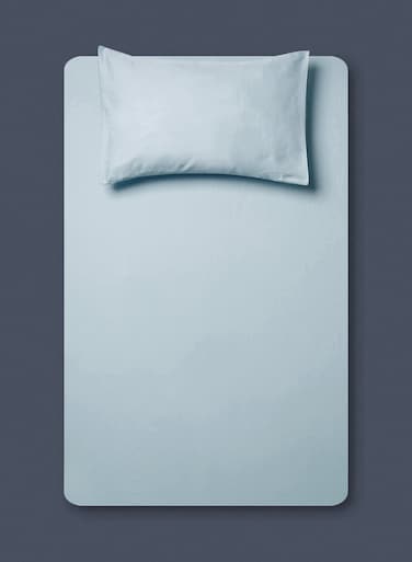 East Fitted Sheet Set Made From 300 Thread Count 100% Cotton Bed Sheet With 2 Pillow Case 50x75 cm, Bed Linen For 150x200+25 cm Queen Size Mattress Mint Blue
