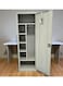 Galaxy Design 1-Door Metal Wardrobe with Mirror &amp; Lock (Grey) &ndash; Steel Storage Cabinet with Hanging Rod &amp; 5 Shelves