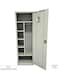 Galaxy Design 1-Door Metal Wardrobe with Mirror &amp; Lock (Grey) &ndash; Steel Storage Cabinet with Hanging Rod &amp; 5 Shelves