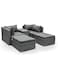 Galaxy Design 5-Piece Outdoor Rattan Sofa Set with Side Table &amp; Cushions (Grey) &ndash; Patio Garden Furniture Set