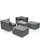 Galaxy Design 5-Piece Outdoor Rattan Sofa Set with Side Table &amp; Cushions (Grey) &ndash; Patio Garden Furniture Set