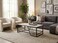 Galaxy Design Modern Marble Coffee Table (White) &ndash; Rectangular Center Table with Black Steel Legs