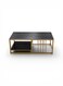Galaxy Design Marble Coffee Table GDF-MF7905 (Black) &ndash; Rectangular Center Table with Golden Steel Legs