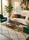 Galaxy Design Marble Coffee Table GDF-MF7905 (Black) &ndash; Rectangular Center Table with Golden Steel Legs