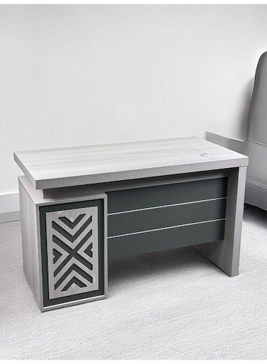 Galaxy Design Wooden Office Table with Drawers (120cm, Grey) &ndash; Gaming, Computer &amp; Study Desk with Storage
