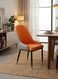Galaxy Design PU Leather Dining Chair GDF-MF3707 (Orange) &ndash; High Back Chair with Metal Legs (45&times;43&times;90 cm)
