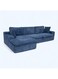 Galaxy Design Blue L-Shaped Sofa &ndash; 3 Seater Corner Couch with Corduroy Fabric (Modern Living Room Sofa)