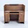 Galaxy Design Modern Reception Desk &ndash; Walnut Wood Office Front Desk with Drawer &amp; Cabinet