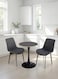 Galaxy Design Modern 2-Seater Dining Table Set GDF-MF6055 &ndash; Round Marble Top Table with 2 Upholstered Armchairs