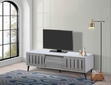 Galaxy Design TV Table Stand with Storage &amp; Drawers &ndash; Modern TV Cabinet for Living Room Entertainment Unit