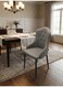Galaxy Design Grey Dining Chair &ndash; PU Leather High Back Chair with Metal Legs for Kitchen, Living Room &amp; Vanity