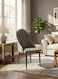 Galaxy Design Grey Dining Chair &ndash; PU Leather High Back Chair with Metal Legs for Kitchen, Living Room &amp; Vanity