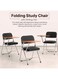 Galaxy Design Folding Study Chair with Brown Writing Pad &ndash; Ergonomic Metal Frame Portable Study Chair for Students &amp; Home Office Use