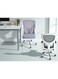 Galaxy Design White &amp; Grey Mesh Office Chair &ndash; Ergonomic Swivel Chair with Lumbar Support, Flip-Up Armrests &amp; Adjustable Height for Home, Office &amp; Gaming