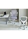 Galaxy Design White &amp; Grey Mesh Office Chair &ndash; Ergonomic Swivel Chair with Lumbar Support, Flip-Up Armrests &amp; Adjustable Height for Home, Office &amp; Gaming