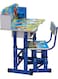 Galaxy Design Blue Adjustable Kids Study Table and Chair Set &ndash; Ergonomic Homework Desk with Storage Shelf, Abacus &amp; Clock, Cartoon Theme Study Table for Kids (Ages 3&ndash;12)