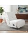 Galaxy Design White Velvet Recliner Chair &ndash; Manual Lazy Sofa Armchair with 360&deg; Swivel &amp; Rocking Motion, Side Pocket Single Recliner for Living Room