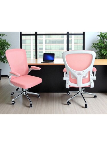 Galaxy Design White &amp; Pink Ergonomic Office Chair &ndash; Adjustable Height &amp; Armrests, 130&deg; Recline, Lumbar Support, 360&deg; Swivel Computer Desk Chair for Home &amp; Office