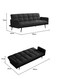 Galaxy Design Convertible Modern Linen Sofa Bed &ndash; Comfy Sleeper Sofa with Adjustable Backrests, Foldable Couch Bed for Small Spaces, Living Room &amp; Bedroom (193 x 83 x 75 cm, Black)