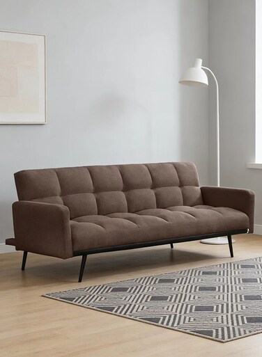 Galaxy Design Convertible Modern Linen Sofa Bed &ndash; Comfy Sleeper Sofa with Adjustable Backrests, Foldable Couch Bed for Small Spaces, Living Room &amp; Bedroom (193 x 83 x 75 cm, Black)