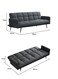 Galaxy Design Convertible Modern Linen Sofa Bed &ndash; Comfy Sleeper Sofa with Adjustable Backrests, Foldable Couch Bed for Small Spaces, Living Room &amp; Bedroom (193 x 83 x 75 cm, Black)