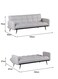 Galaxy Design Convertible Modern Linen Sofa Bed &ndash; Comfy Sleeper Sofa with Adjustable Backrests, Foldable Couch Bed for Small Spaces, Living Room &amp; Bedroom (193 x 83 x 75 cm, Black)