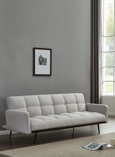 Galaxy Design Convertible Modern Linen Sofa Bed &ndash; Comfy Sleeper Sofa with Adjustable Backrests, Foldable Couch Bed for Small Spaces, Living Room &amp; Bedroom (193 x 83 x 75 cm, Black)