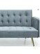 Galaxy Design Grey 3-Seater Sofa Cum Bed &ndash; Soft PU Velvet Convertible Futon Sofa with Golden Legs, Foldable Sleeper Sofa for Living Room