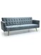 Galaxy Design Grey 3-Seater Sofa Cum Bed &ndash; Soft PU Velvet Convertible Futon Sofa with Golden Legs, Foldable Sleeper Sofa for Living Room