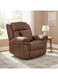 Galaxy Design Electric Recliner Chair &ndash; Mocha Velvet Lazy Sofa with 360&deg; Swivel &amp; Rocking Motion