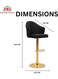 Galaxy Design Black Leather Bar Stool Chair &ndash; Adjustable Swivel Bar Chair with Golden Metal Base, PU Leather Upholstered High Stool for Kitchen &amp; Counter