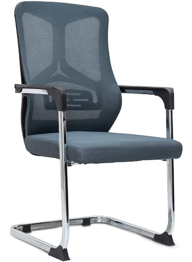 Galaxy Design Grey Mesh Visitor Chair &ndash; Ergonomic Office Chair with PU Padded Seat, Fixed Armrests &amp; Breathable Back Support for Office &amp; Reception