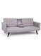 Galaxy Design Light Grey 3-Seater Sofa Cum Bed &ndash; Ribbed Velvet Convertible Futon Sofa with Wooden Legs