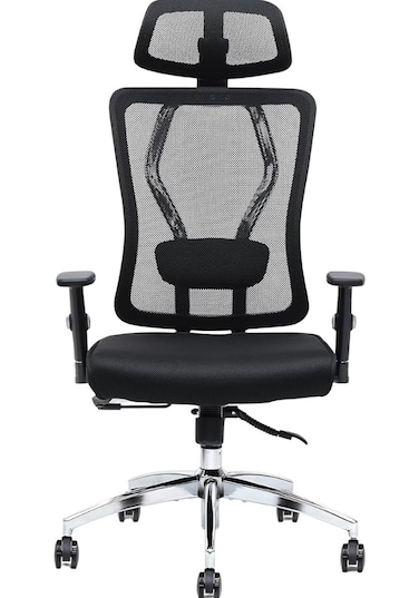 Galaxy Design Black Mesh Office Chair &ndash; Ergonomic Chair with Adjustable Headrest, 3D Armrests, Lumbar Support &amp; 360&deg; Swivel for Home &amp; Office