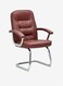 Galaxy Design Brown Office Visitor Chair &ndash; Ergonomic Chair with Lumbar Support, Chrome Cantilever Base, Faux Leather Seat &amp; Padded Armrests