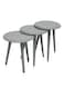 Galaxy Design Modern 3-Piece Nesting Table Set GDF-MH111 &ndash; Space-Saving Elegant Coffee &amp; Side Tables for Living Room (Grey)