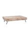 Galaxy Design Modern Channel-Tufted Futon GDF-MH1129SB &ndash; Light Brown Convertible Sofa with Polished Metal Base for Living Room &amp; Studio