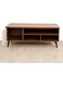 Galaxy Design Red Walnut Wooden Coffee Table &ndash; Modern Living Room Table with White Marble Door &amp; Open Shelves Storage Unit