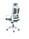 Galaxy Design Grey &amp; White Mesh Office Chair &ndash; Ergonomic Desk Chair with Lumbar Support, Adjustable Headrest, Breathable Backrest &amp; Height Adjustment